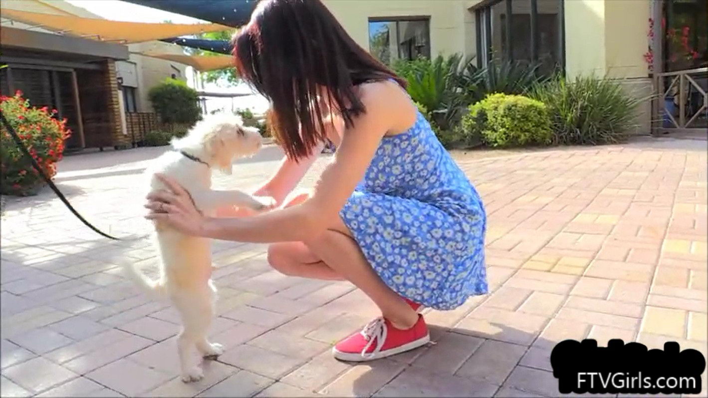 FTV Girls Lexi Playing with Doggie and Flashing