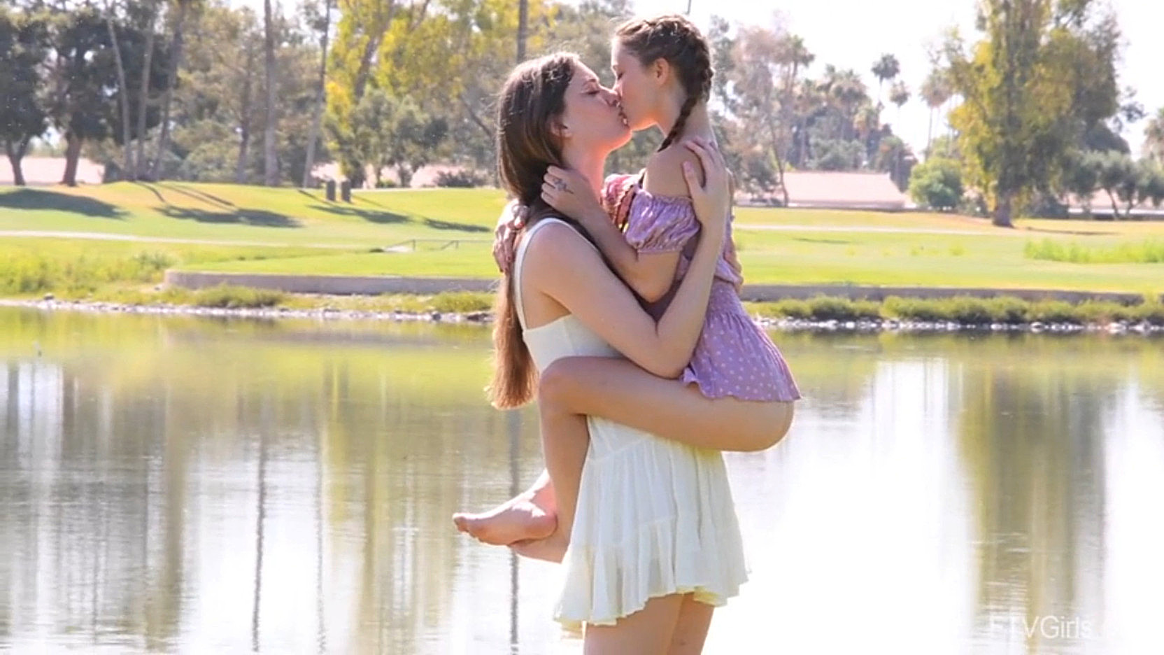 FTVGirls Olivia kisses Mira Outdoors